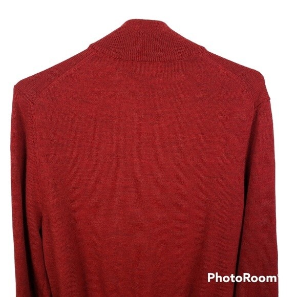 Brooks Brothers 346 Mens 1/4 Zip 100% Merino Wool Sweater Size Medium - Picture 4 of 7